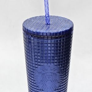 NWT Starbucks blueberry glitter cobalt blue venti 24 oz grid tumbler